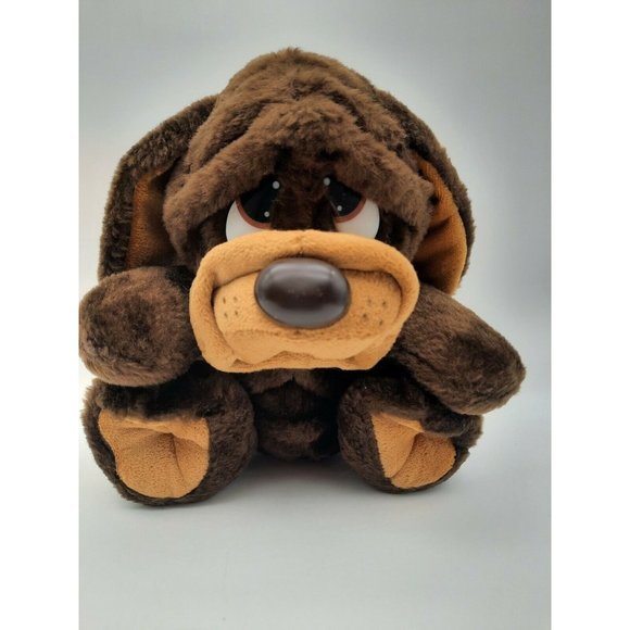 Vtg MTY International Plush Hound Puppy Dog Brown & Beige  8" Sad Eyes - Picture 1 of 11